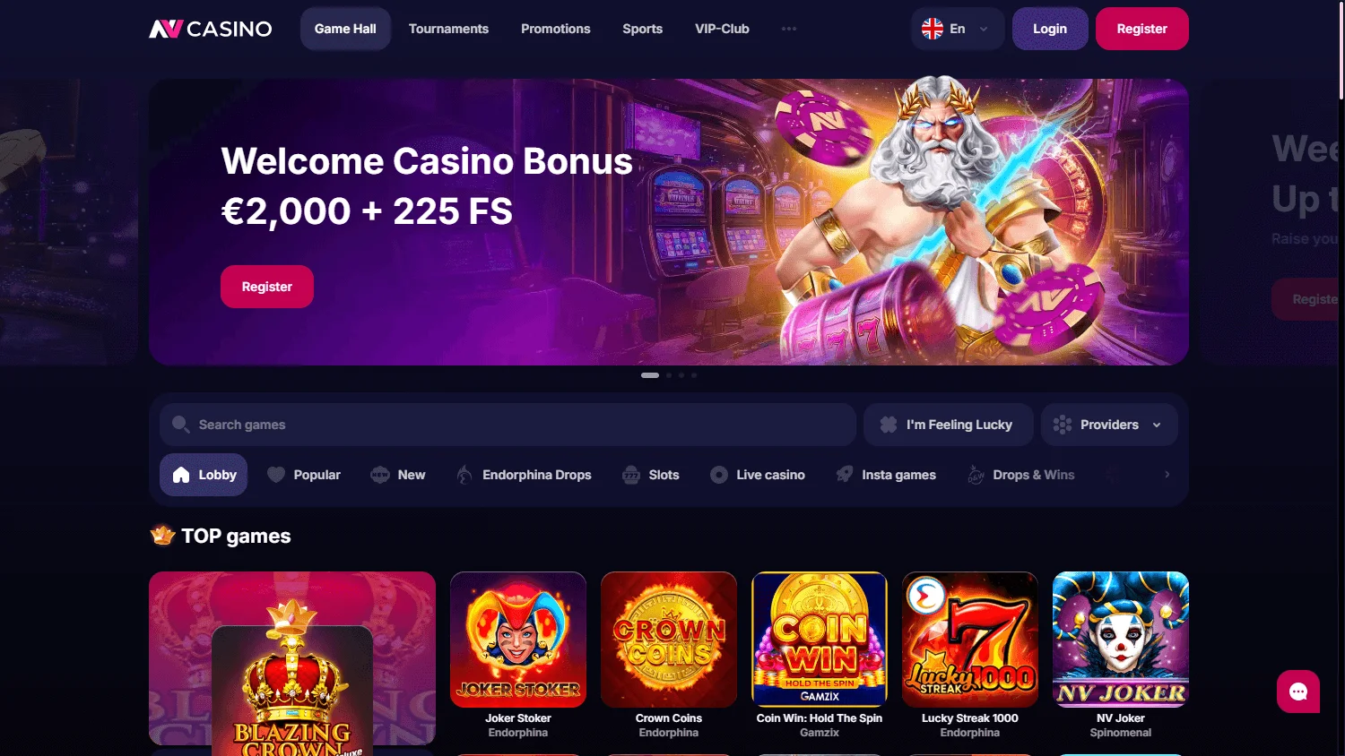 NV Casino bonus hero image